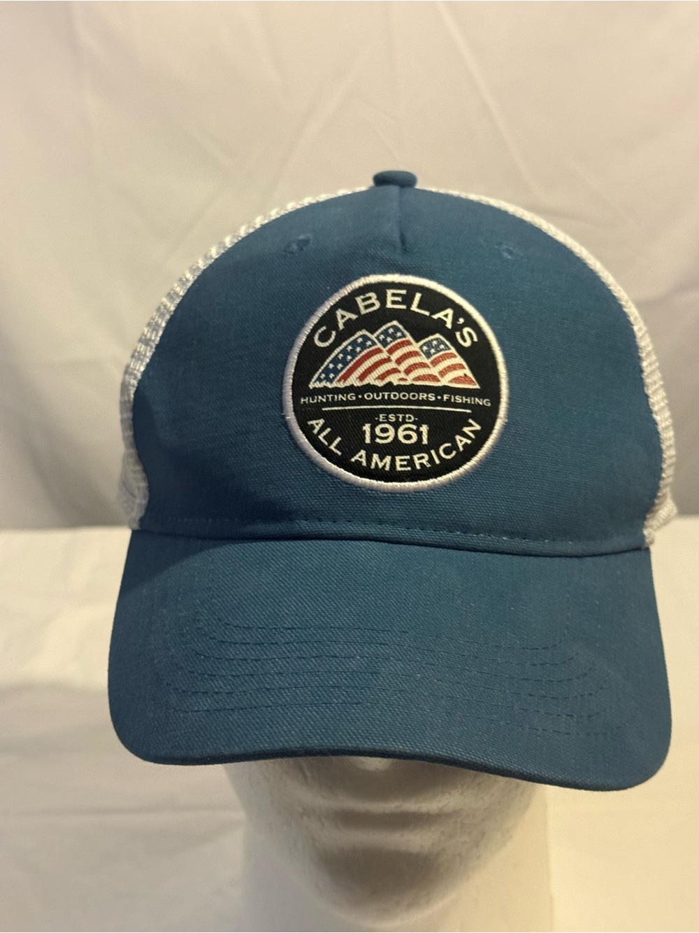 Cabela's Teal and White All American Trucker Hat
